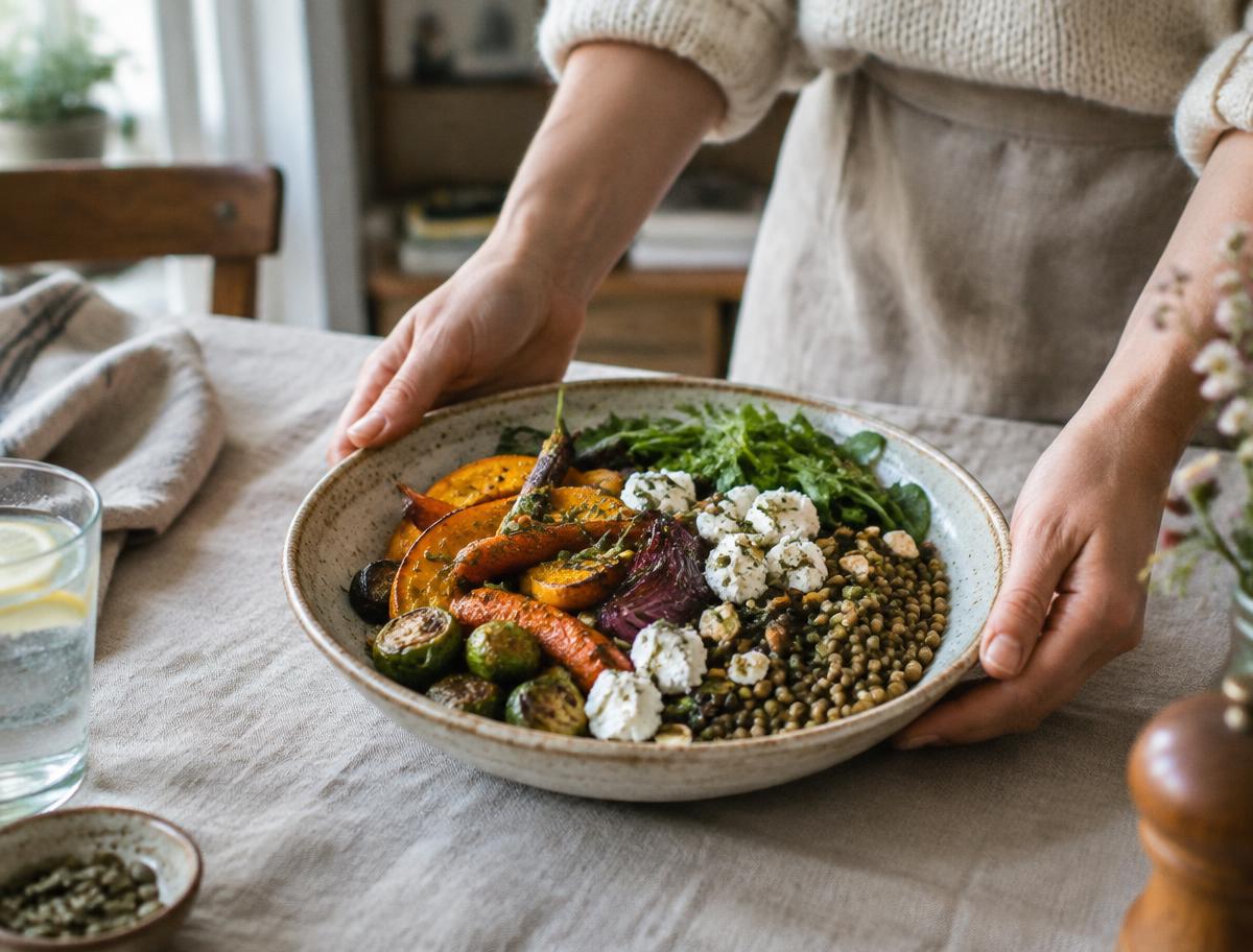 Un repas équilibré et coloré, prêt à être servi
